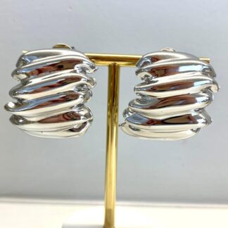 Brinco Nervura de Ródio Branco