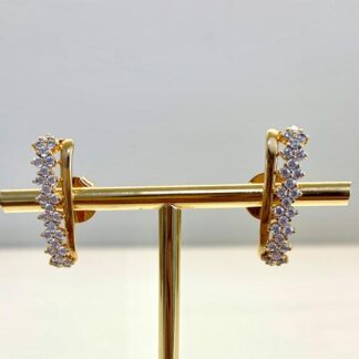 Ear hook com Zircônias e Filete Banhado Ouro18k