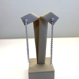 Brinco Fio de Zircônias em Prata 925