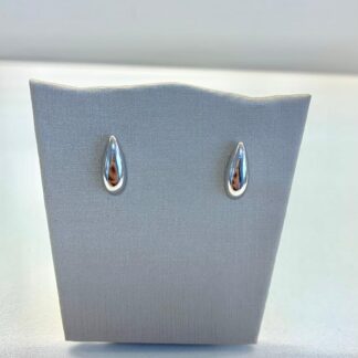 Brinco Gota PP de Ródio Branco