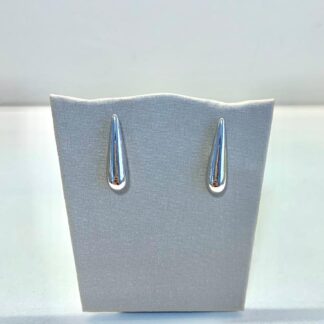 Brinco Gota P de Ródio Branco