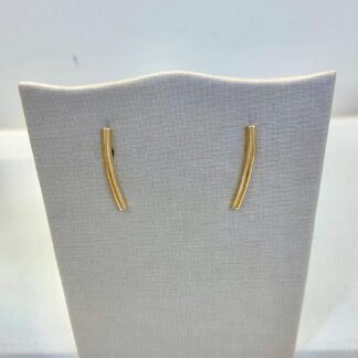 Brinco Reto Liso Folheado a Ouro 18k