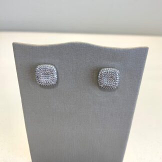 Brinco Quadrado Zircônias Prata 925