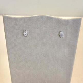 Brinco Mão de Fátima Cravejado de Zircônias de Prata 925