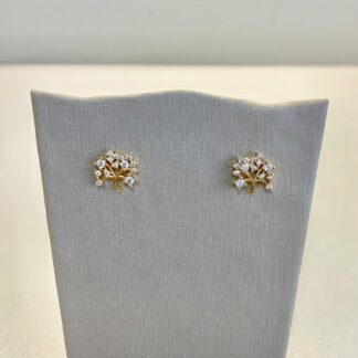 Brinco Árvore da Vida Cravejada de Zircônias Banhada a Ouro 18k