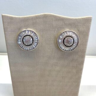 Brinco Pizza com Baguete e Zircônia de Prata 925