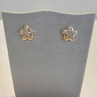 Brinco Flor 5 Pétalas Banhado a Ouro 18k