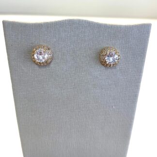 Brinco Globo Cravejado com Zircônias Banhado a Ouro 18k