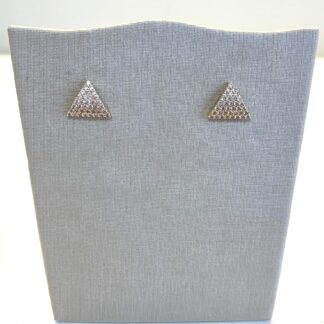 Brinco Triângulo Cravejado com Zircônias Banhado a Ouro 18k