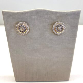 Brinco Pizza Cravejado de Zircônias Banhado a Ouro18k