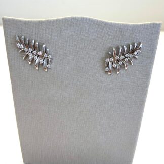 Brinco Folha com Zircônias de Prata 925