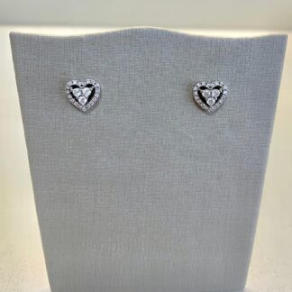 Brinco Coração Vazado de Prata 925