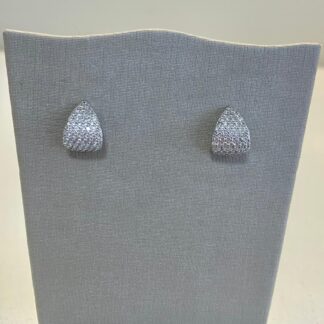 Brinco Triângulo Frontal Cravejado de Zircônias de Prata 925