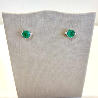Brinco de Esmeralda de Prata 925