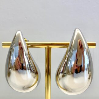 Brinco Gota G Ródio Branco