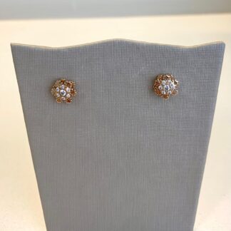 Brinco Floco de Neve com Zircônias de Prata 925 com Banho de Ouro 18k