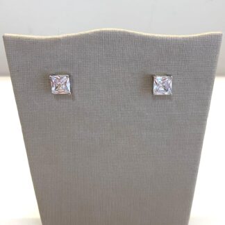 Brinco Quadrado Zircônia Prata 925