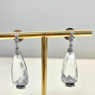 Brinco Gota com Zircônias de Ródio