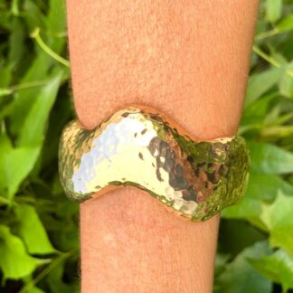 Bracelete Ondas Orgânico Banhado Ouro 18k