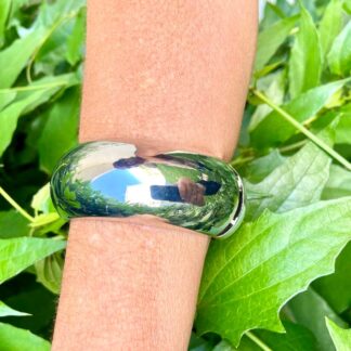 Bracelete Maxi Liso Ródio Branco