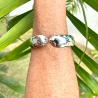 Bracelete Torcido Ródio Branco