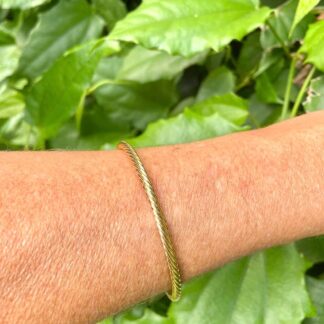 Bracelete Torcido Fino Banhado Ouro 18k