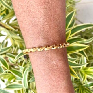 Bracelete Torcido M Banhado Ouro 18k