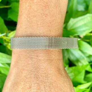 Pulseira Malha de Ródio Branco