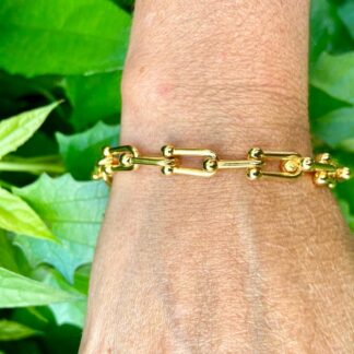 Pulseira Elos Médios Banhada Ouro 18k