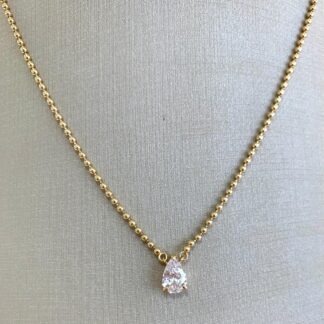 Colar Mini Esferas com Ponto De Luz Banhado Ouro 18k