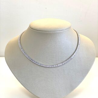 Colar Riviera com Baguetes em Ródio Branco