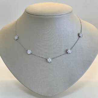 Colar 5 Flores Prata 925