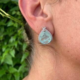 Brinco Gota G Turmalina Prata 925