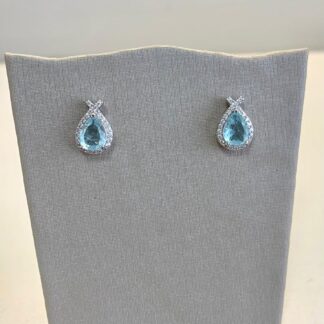 Brinco Gota P Turmalina em Prata 925