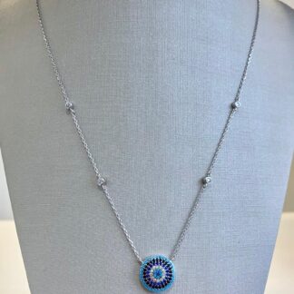 Colar Olho Grego Azul Prata 925
