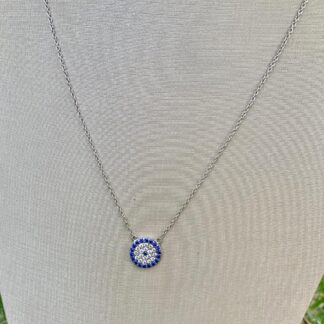 Colar Olho Grego Cravejado de Zircônias Prata 925