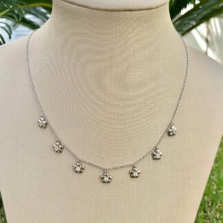 Colar Flores Lisas Prata 925