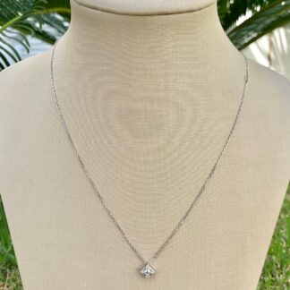 Colar Ponto de Luz Quadrado Prata 925