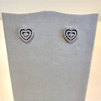 Brinco Coração Vazado Prata 925
