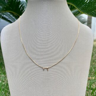 Colar Letra T Banhado Ouro 18k