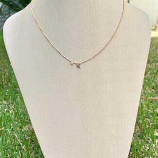 Colar Letra K com Ponto de Luz Banhado Ouro 18k