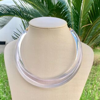 Aro Acrílico Banhado Ouro 18k