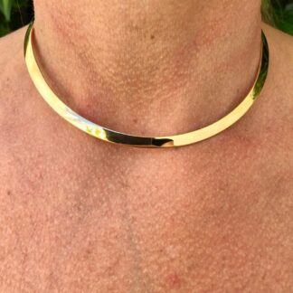 Aro Achatado Banhado a Ouro 18k