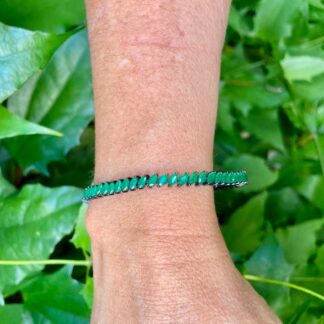 Pulseira Riviera de Esmeralda de Ródio Negro