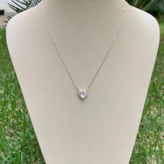 Colar Coração de Zircônia de Prata 925