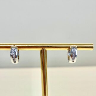 Brinco Argola P Cravejada Com Zircônias Prata 925