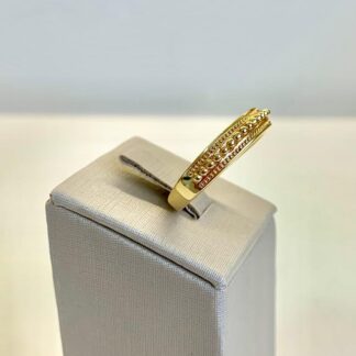 Anel com Esferas de Prata 925 com Banho de Ouro 18k