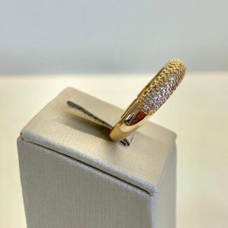 Anel Aparador Cravejado de Zircônias Banhado Ouro 18k