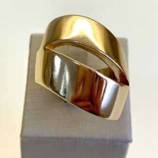 Anel Vazado Banhado Ouro 18k