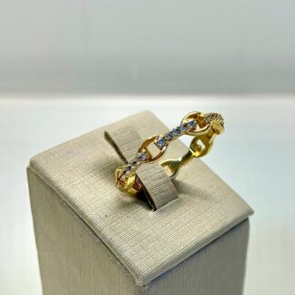 Anel Elos de Prata 925 com Banho de Ouro 18k